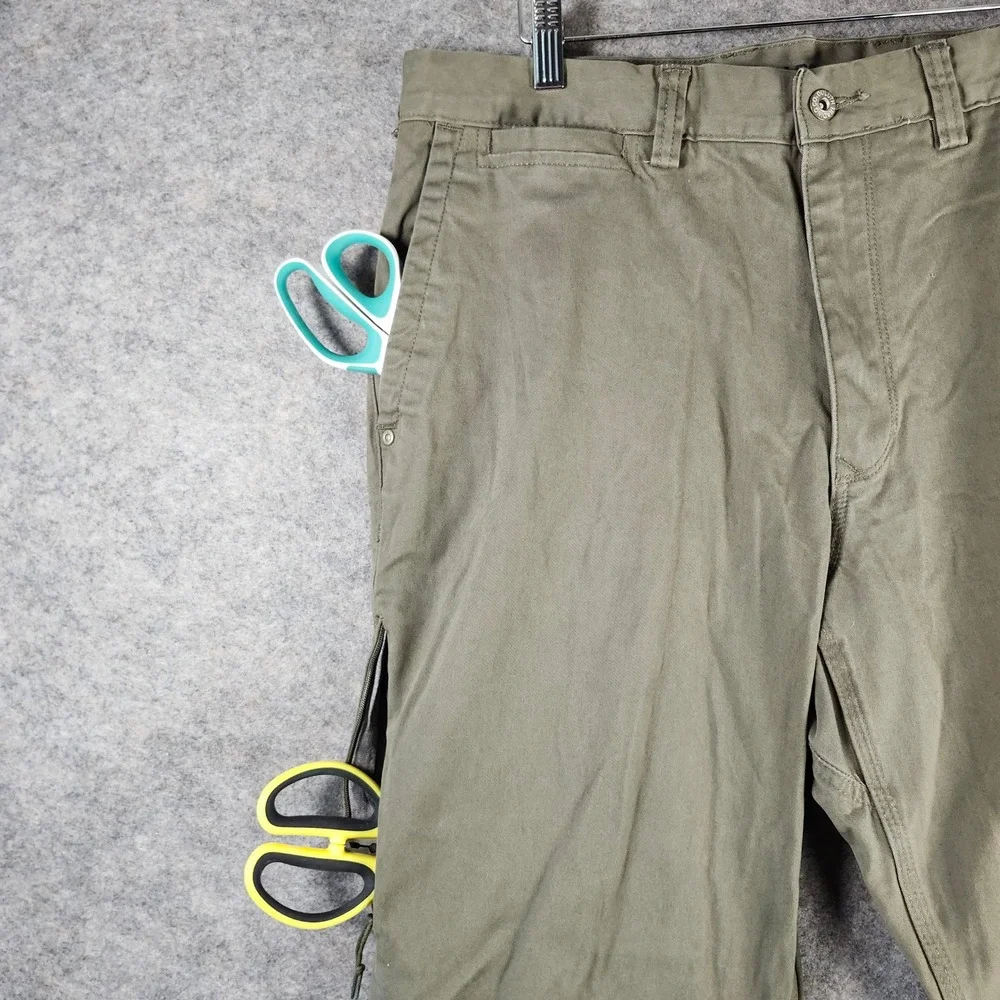 Duluth Trading Flex Fire Hose Cargo Pants Men 36x28 Green Relaxed Work Carpenter